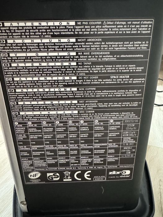 Zibro Toyotomi LC-SL530 aquecimento parafina 4650w