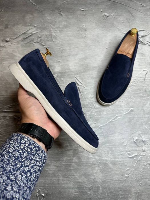 Замшевые лоферы туфли