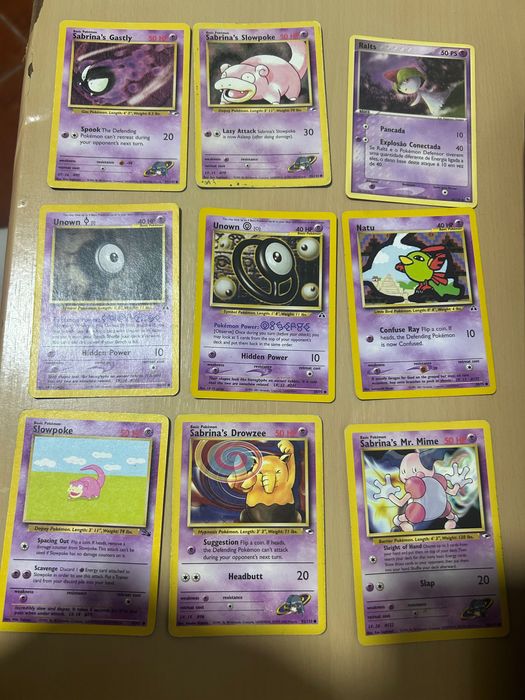 Lote de 9 Cartas Pokémon Clássicas (Vintage / WotC / Gen 3) em excelente estado!