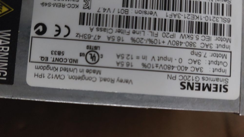 Variador Siemens G120C 5,5 Kw/400 VAC Filtro Integrado Profinet