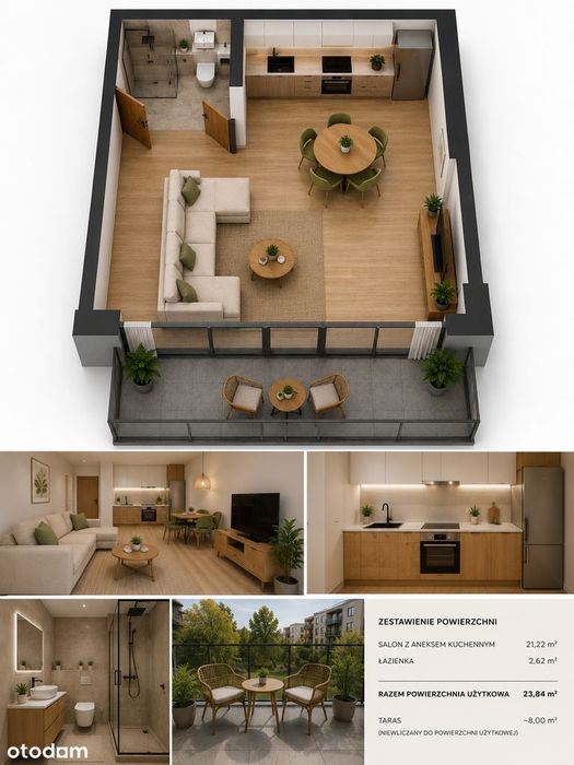 Funkcjonalna kawalerka 23,84 m² z balkonem | Wola Duchacka |