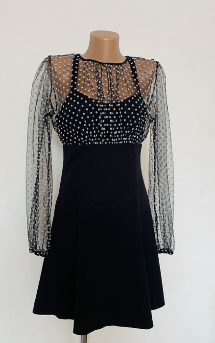 Чорна сукня (плаття в горошок) коктельне