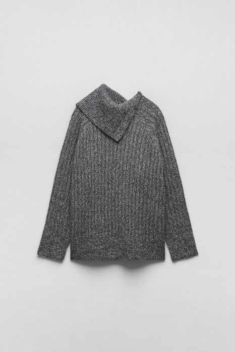 Sweter z fantazyjnym deloltem Zara, 36