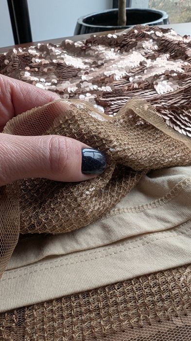 Spódnica cekiny złota błyszcząca 170cm