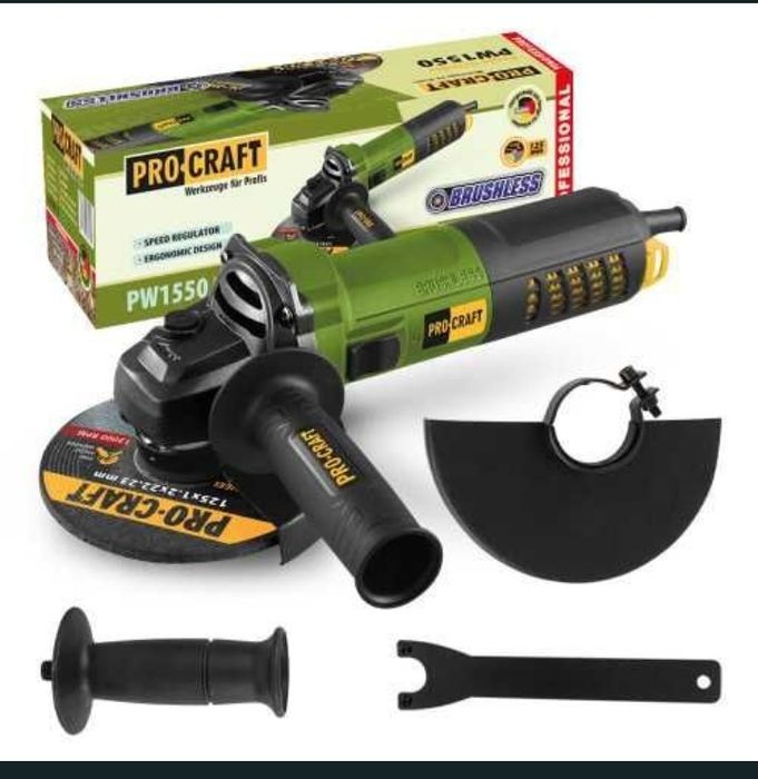 кутошліфувальної безщіткової машини Procraft PW1550 125