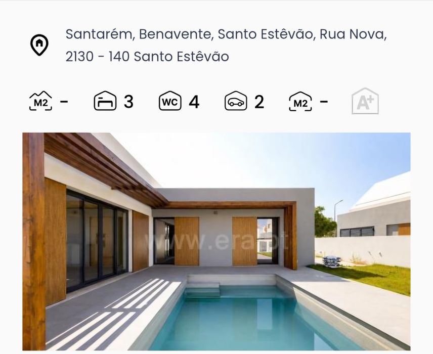 Moradia Nova T3 c/ Piscina, Santo Estêvão  / Benavente