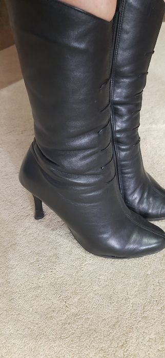 Шкіряні витончені ботіночки (сапожечки) на каблуку