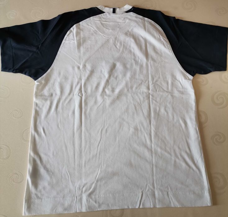 Biało-granatowy T-shirt Adidas rozmiar M