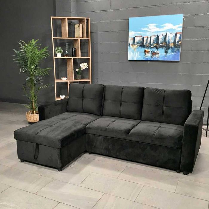 Sofá novo com cama de casal + baú - envio grátis