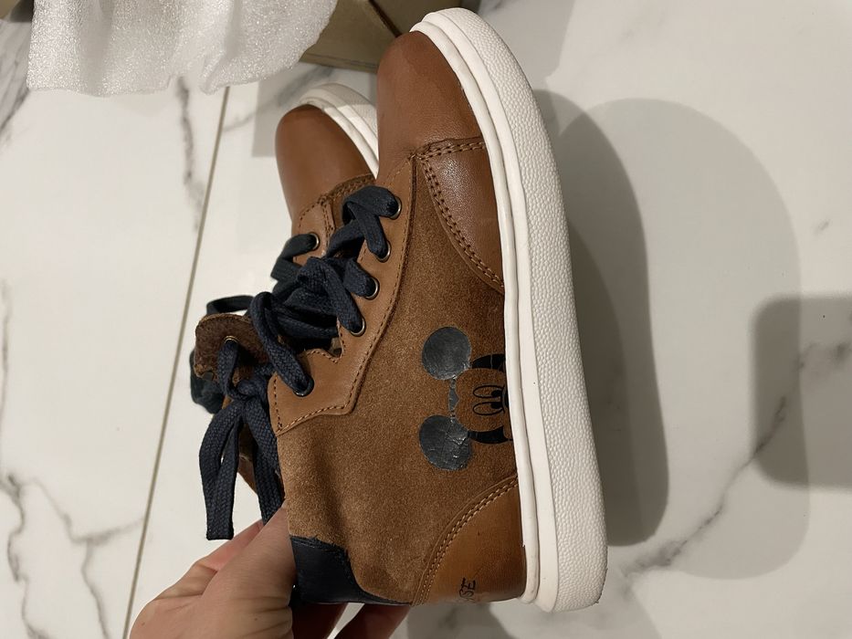 Sneakersy botki skórzane na zamek Disney Friboo 27