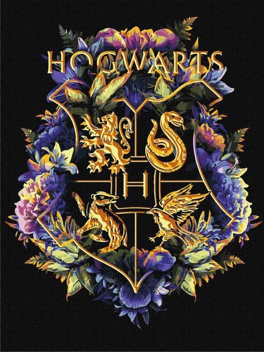 Malowanie po numerach -Herb Hogwartu metal 3040cm Ideyka folia,300x15