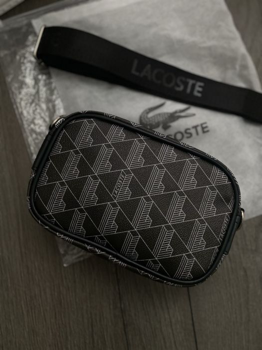 Сумка Lacoste Monogram / сумка чоловіча чорна / сумка Лакосте
