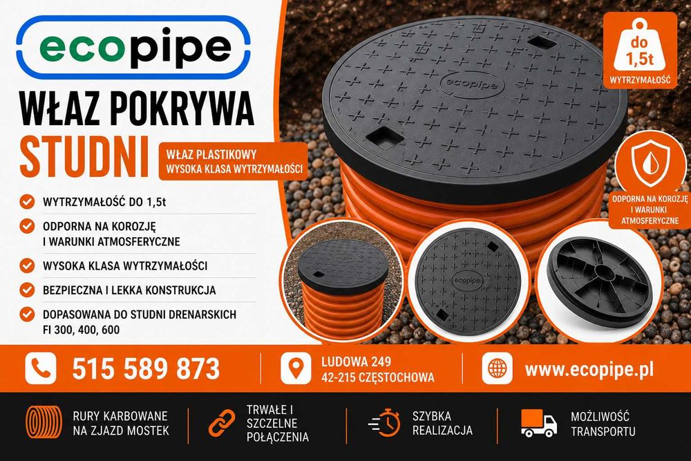 Pokrywa studni właz dekiel FI600