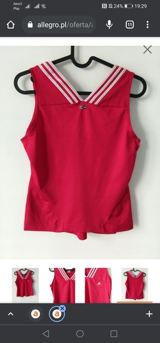 Koszulka treningowa bez rękawów adidas S czerwony