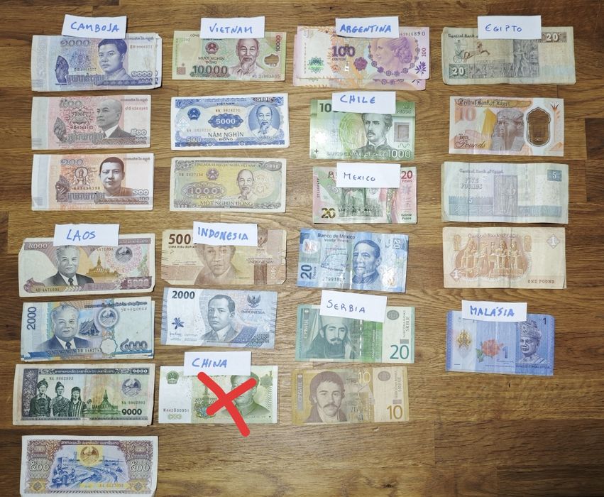 Várias notas do mundo