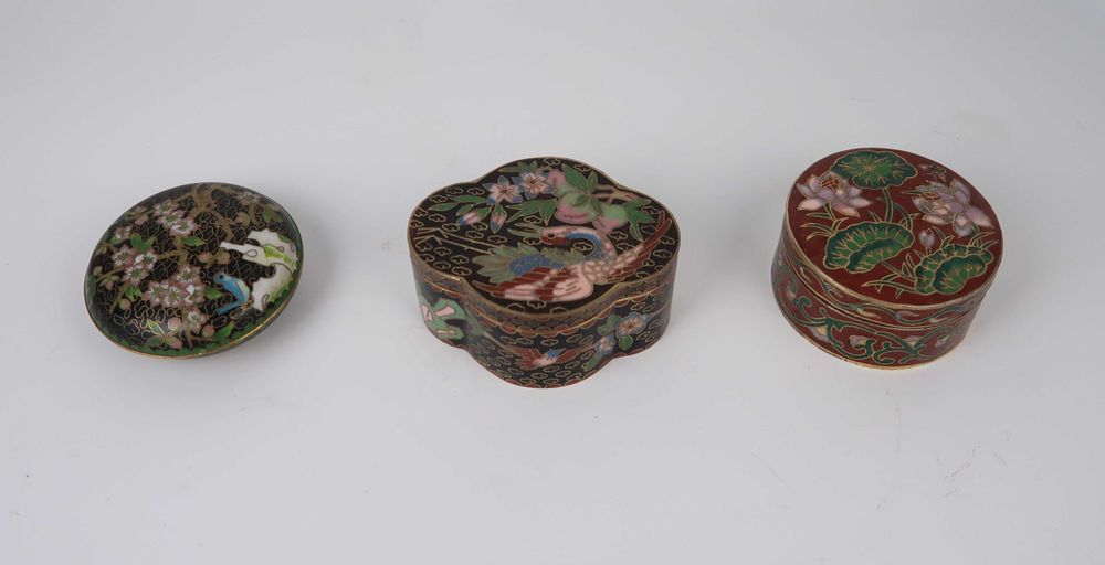 3 caixas cloisonné China