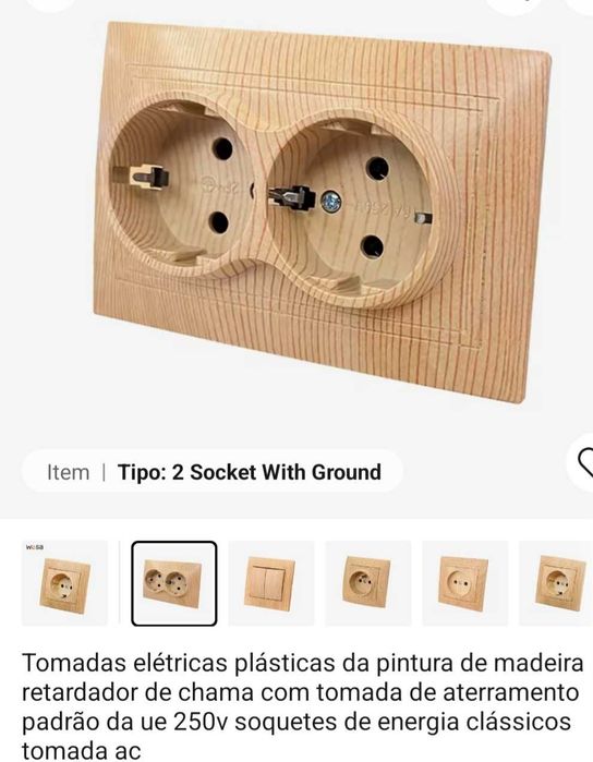 Tomadas e interruptores pintura estilo madeira