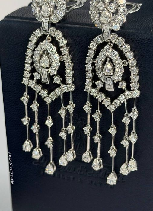 Золоті Сережки з діамантами 13.0ct  G/VS