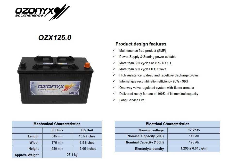 Bateria Solar 125Ah 12V Descarga Lenta