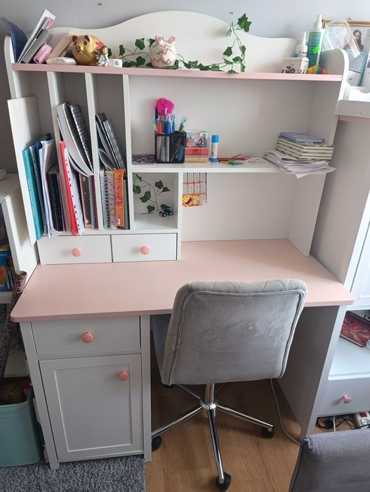 Biurko biało różowe LUNA