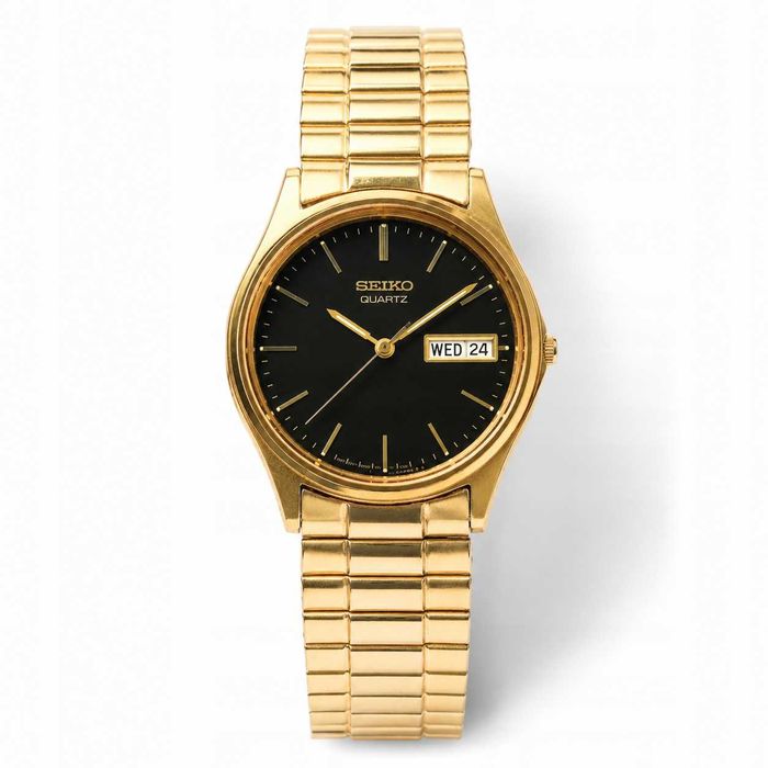 Zegarek męski Seiko 7N43-8A39 - klasyczny zegarek kwarcowy z datownikiem, produkcja japońska, 1994r