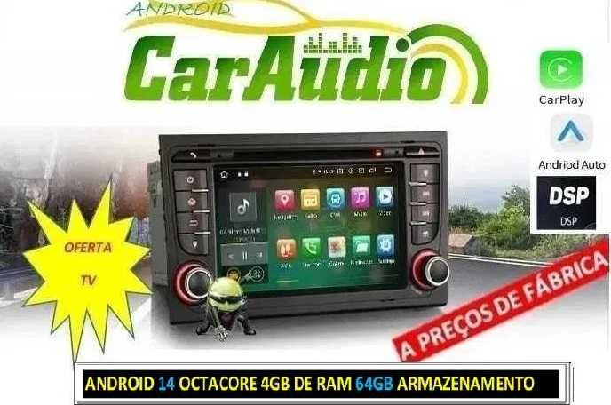 Auto radio Audi A4 Android 14 2 din radio/dvd/cd/usb/sd/gps/bluethoo