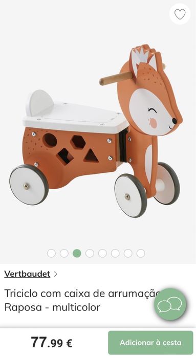 Triciclo com caixa de arrumaçao Raposa - multicolor