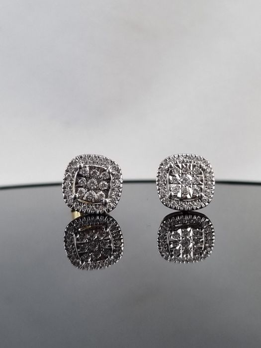 Luksusowe złote kolczyki z diamentami 585 sztyft brylanty