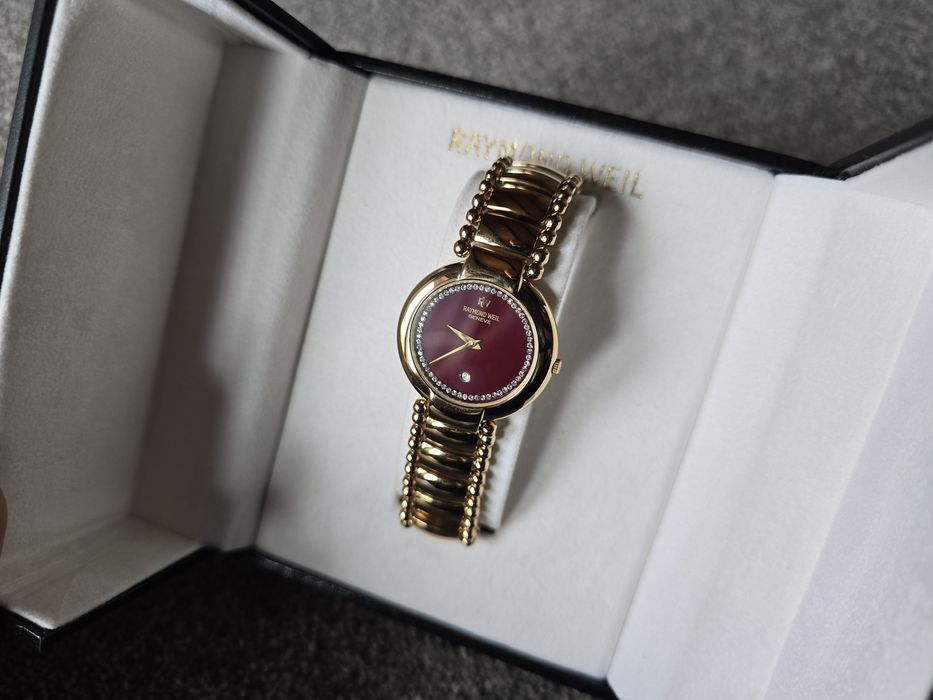 Zegarek Raymond Weil 5352 | złocony | komplet | elegancki damski