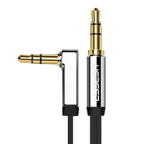Ugreen płaski kabel przewód audio AUX 3,5 mm mini jack 1m srebrny (105