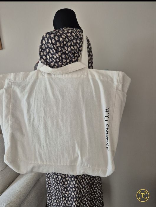 Duża torba płócienna Massimo Dutti shoperka idealna na wiosnę