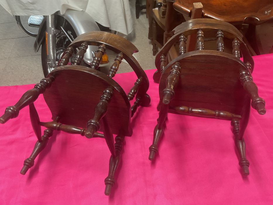 Par de mini cadeirões em madeira decoração