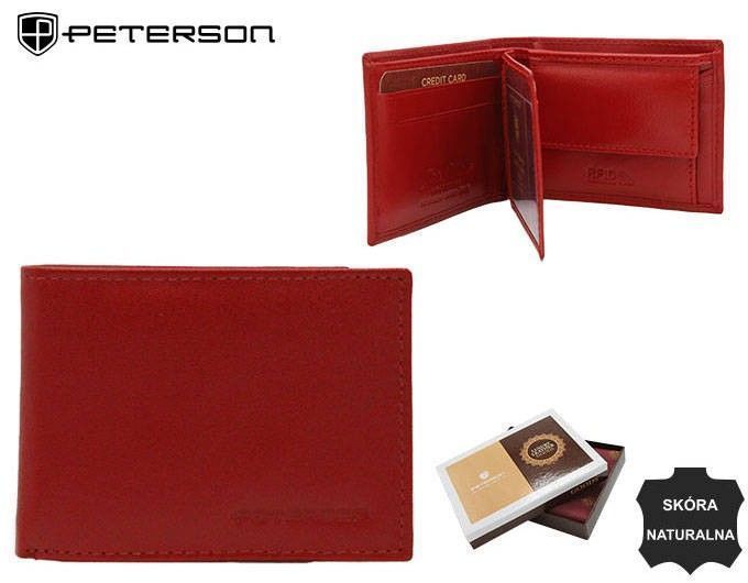 klasyczny, mały portfel damski ze skóry naturalnej - peterson