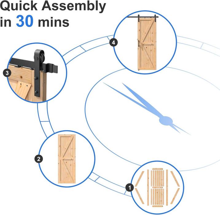 Nowe drewniane drzwi przesuwne / zestaw okuć / 76,2x213,4CM !R1!