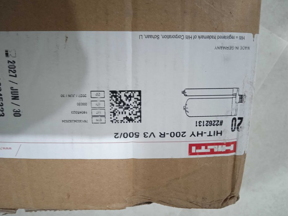 Caixa de 20UN Bucha química HIT-HY200-R 500ml