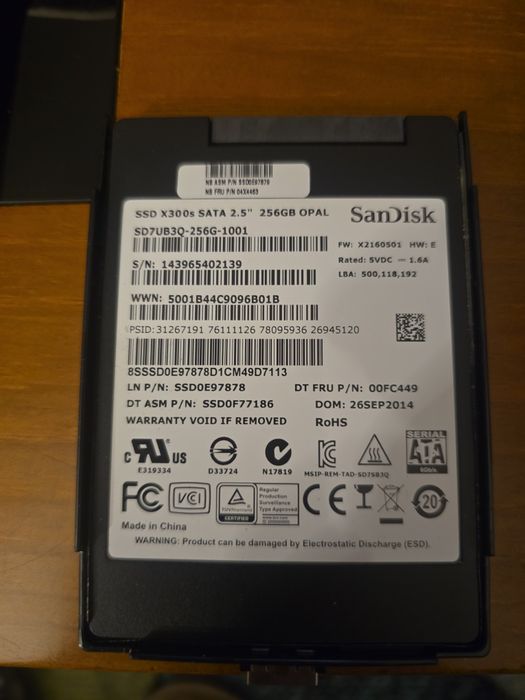 SSD SanDisk X300s 256GB SATA 2.5" – OPAL