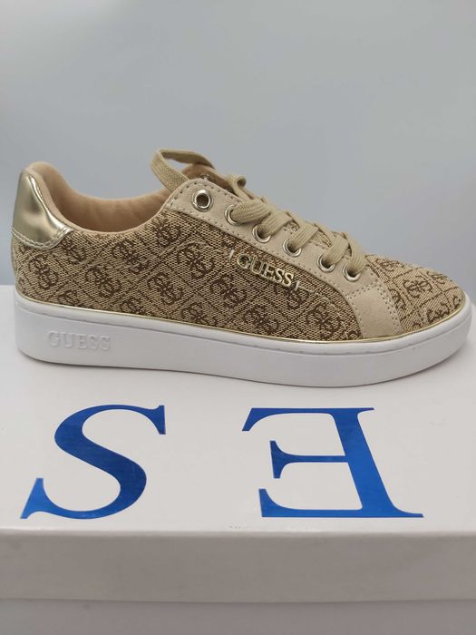 NOWE sneakersy GUESS złote monogram trampki rozmiar 35
