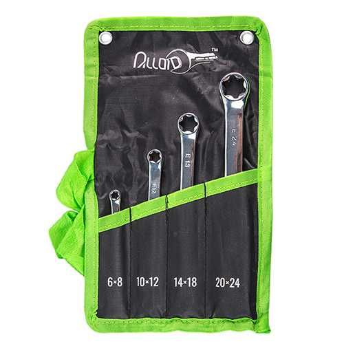 Alloid. Набор головок торкс 1/4"-3/8"-1/2"DR, Е4-Е24, 14 предметов