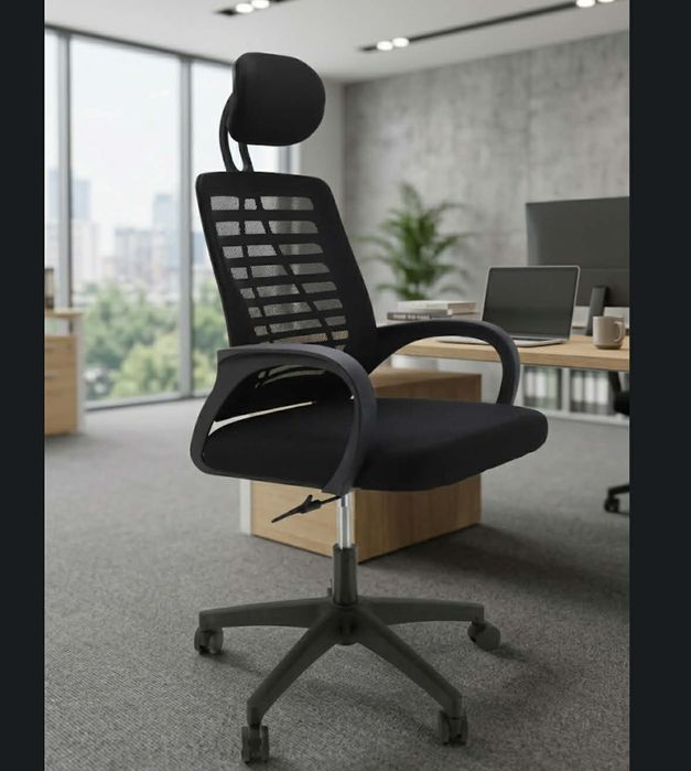 Fotel Gamingowy Obrotowe Krzesło Biurowe Fotel Ergonomiczny Materiałowy do Komputera z Mikrosiatką Wygodny Fotel do Nauki z Zagłówkiem