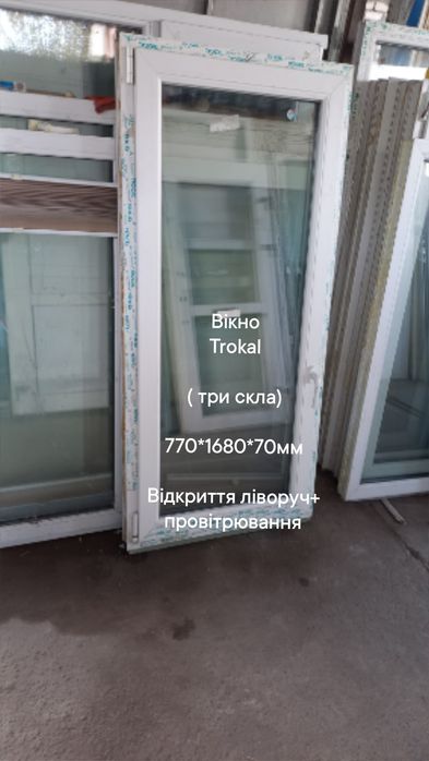 Окно / вікно ш.570* в.1500мм, відкриття праворуч + провітрювання