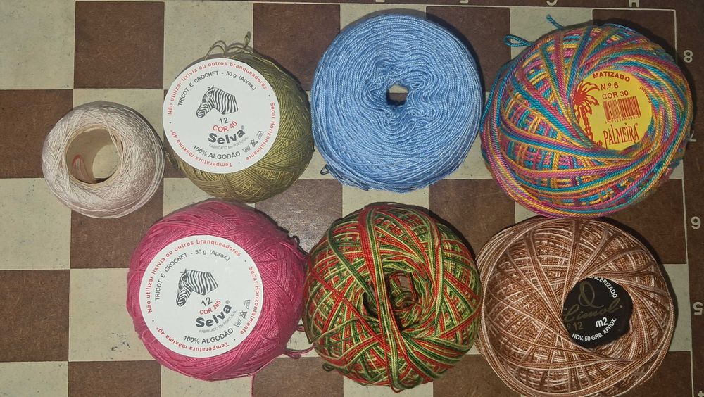 Conjunto lote novelos agulhas, crochê, tricô