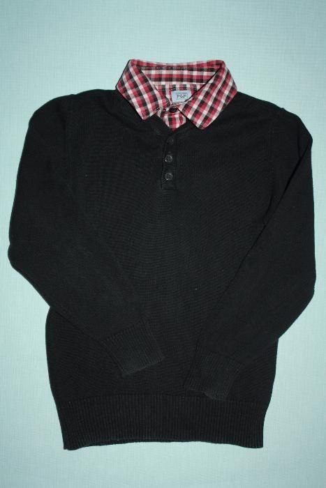 Свитер-обманка рубашка трикотаж ф.F&F на ребенка 5-6лет в отличном сос