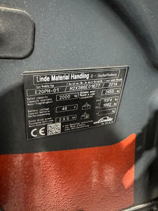 Empilhador elétrico Linde 2014
