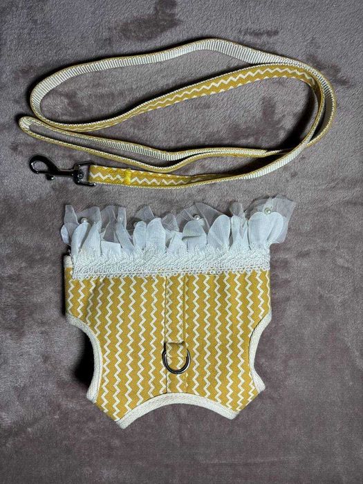 Шлея-сукня з повідцем, для маленьких порід собак та котів, до 4 кг