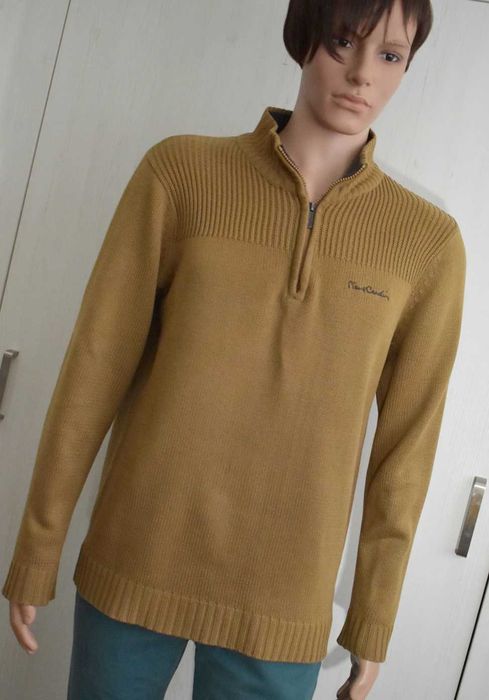Sweter L kołnierzyk zasuwany Pierre Cardin prosty męski sweterek