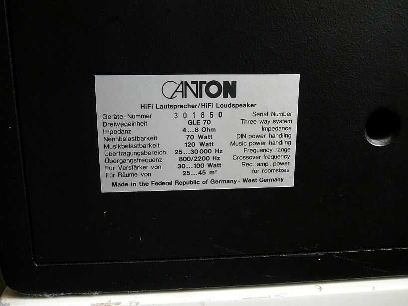 Kolumny CANTON GLE-70 vintage