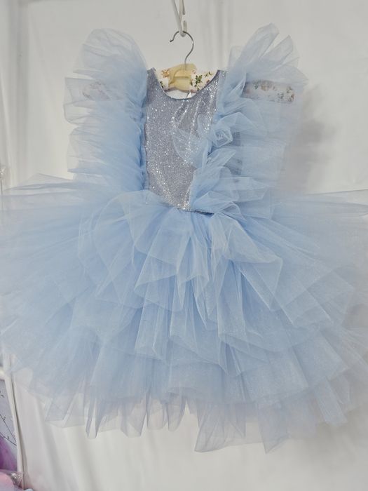 Сукня на дівчинку 5 років хмаринка небо  блакитного кольору блискуча г