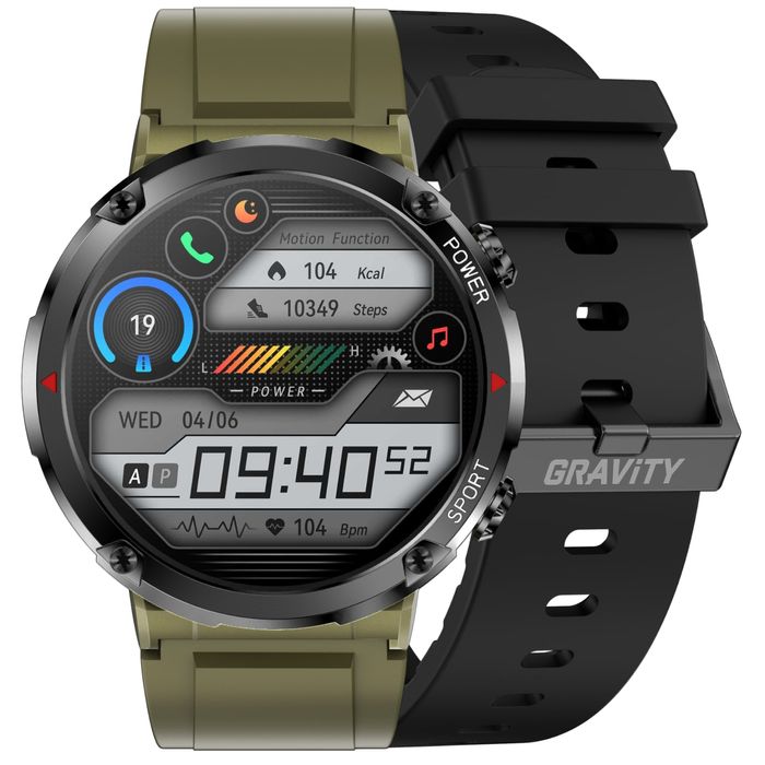 smartwatch gravity gt21-7 + czarny pasek silikonowy