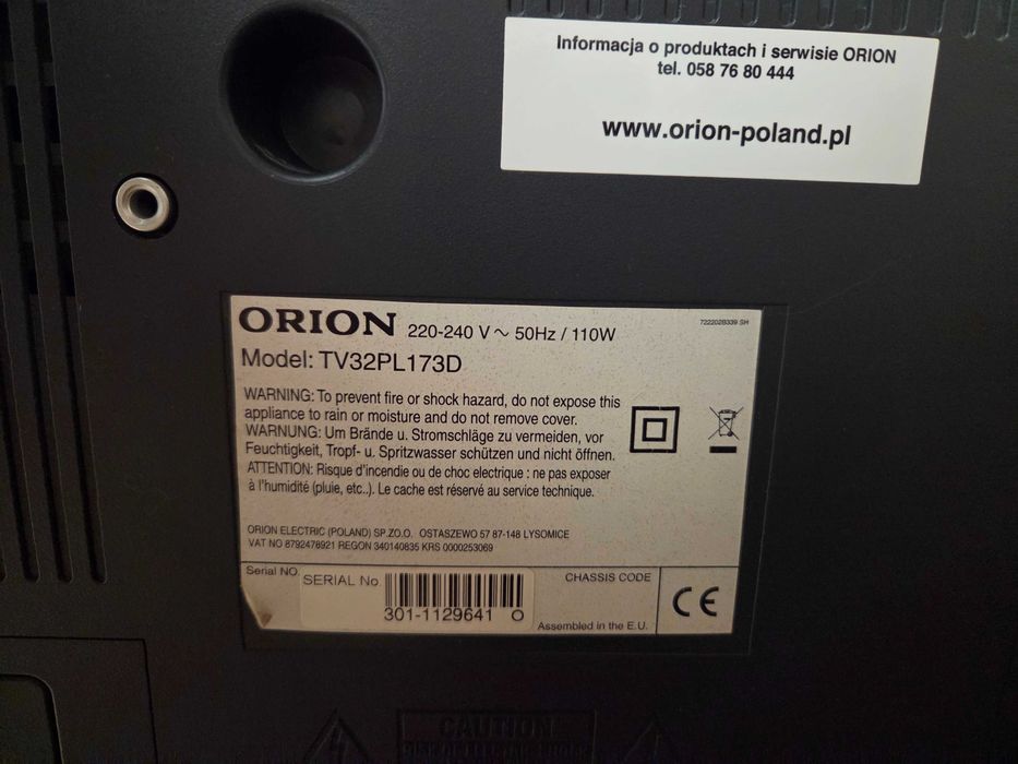 Telewizor LCD 32'' Orion TV32PL173D