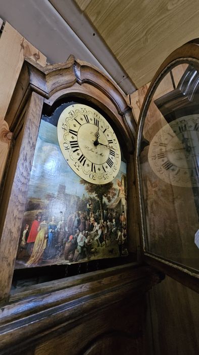 Zegar podłogowy stojący ODO scenka szlachta #421 Antyki Stylowy Węgrów